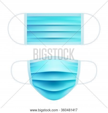 Realistic Medical Respiratory Mask. Face-guard, Protective Mask Against Viruses And Polluted Air. He