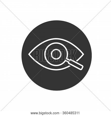 Magnifier With Eye Outline Line Icon. Find Icon, Investigate Concept Symbol. Eye With Magnifying Gla