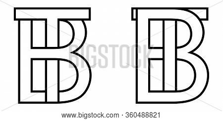 Logo Sign Bt Tb Icon Sign Two Interlaced Letters B, T Vector Logo Bt, Tb First Capital Letters Patte