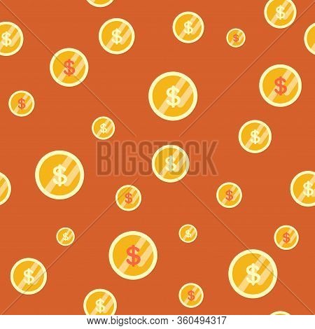 Falling Coins Seamless Patter, Business And Finance, Return On Investment, Income Growth, Financial 