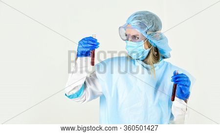 Covid 19 Pandemic. Detection Of Virus. Experimental Treatment Concept. Laboratory Testing Respirator