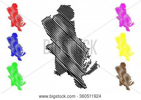 Aarhus City (kingdom Of Denmark) Map Vector Illustration, Scribble Sketch City Of Arhus Map