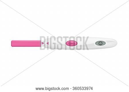 Pregnancy Test In Vector On White Background.a Positive Pregnancy Test In The Vector.