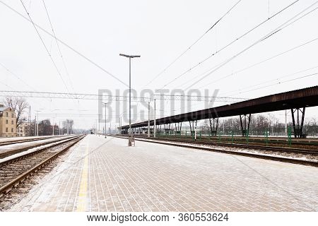 Riga, Latvia - January 31:  The View Along A Frosty Platform At Riga Central Station, Latvia Picture