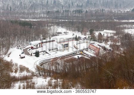 Sigulda, Latvia - January 31:  Sigulda Bobsleigh, Luge And Skeleton Track.  Sigulda Is A Town In Lat