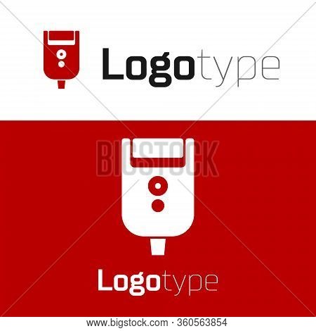 Red Electric Razor Blade For Men Icon Isolated On White Background. Electric Shaver. Logo Design Tem