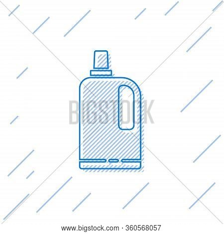 Blue Line Fabric Softener Icon Isolated On White Background. Liquid Laundry Detergent, Conditioner, 