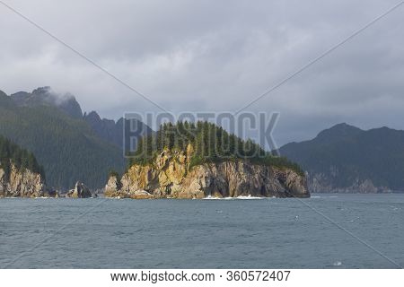 Glacier Mountain On Resurrenction Bay Near Kenai Fjords National Park, Alaska Ak, Usa.