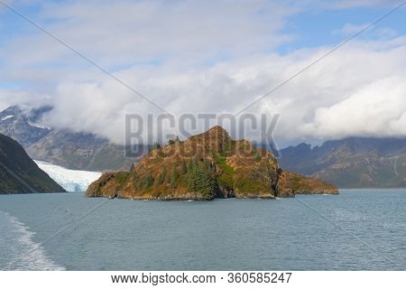 An Island Near Aialik Glacier On Aialik Bay In Kenai Fjords National Park In Sep. 2019 Near Seward, 