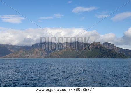 Glacier Mountain Near Aialik Glacier On Aialik Bay In Kenai Fjords National Park In Sep. 2019 Near S