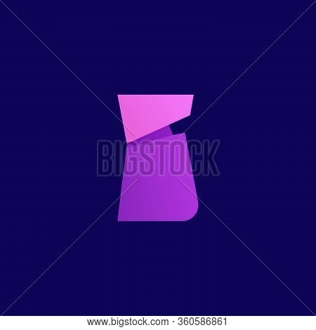 Letter I Logo. Folded Paper Style. Vector Icon Perfect For Craft Labels, Origami Posters, Cute Ident