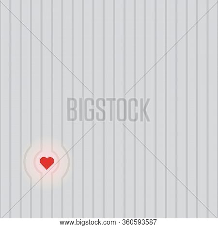 Cute Seamless Pattern With Heart And Verticall Lines. Template For Design Of Postcards, Covers, Chil