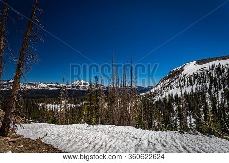 View From The Mirror Lake Scenic Byway Near Bald Mountain Pass In The Uinta Mountain Range Of Utah.