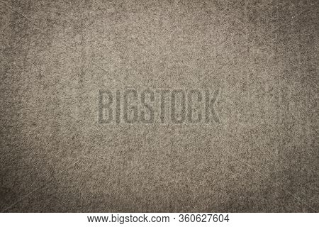 Gray Blanket Texture For Background With Black Vignette. Close-up Of Natural Warm Wool Coverlet, Wra