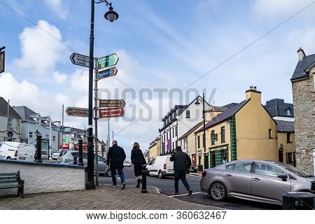 Ardara, County Donegal , Ireland - March 13 2020 : Ardara Town Is Still Busy During The Corona Outbr