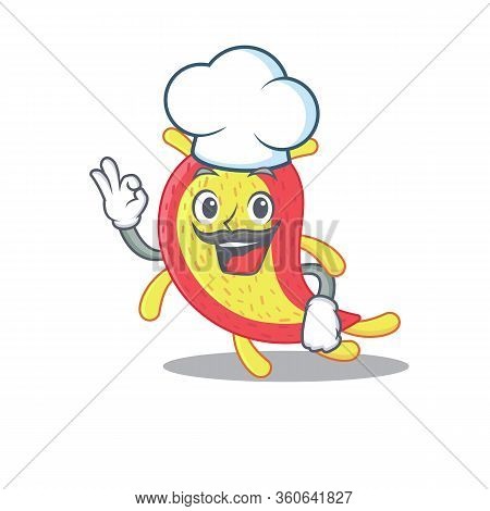 Azorhizobium Caulinodan Chef Cartoon Design Style Wearing White Hat