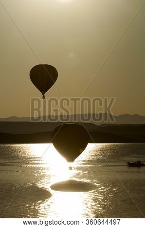 Hot Air Balloons Over Elephant Butte State Park, New Mexico