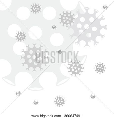 Black And White Stylized Coronovirus Vector Seamless