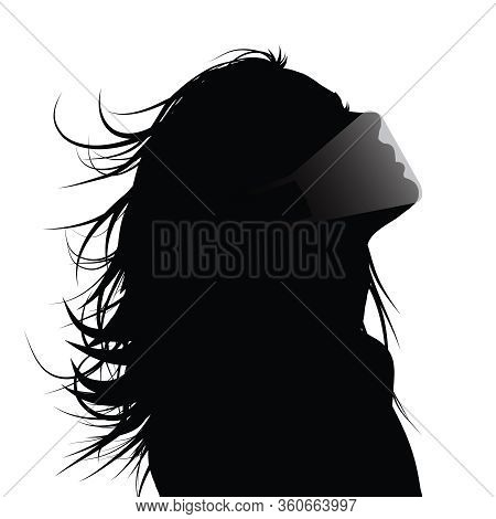 Vector Illustration Of Woman Wearing A Anti-virus Mask.