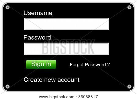 Inloggningsskärmen web