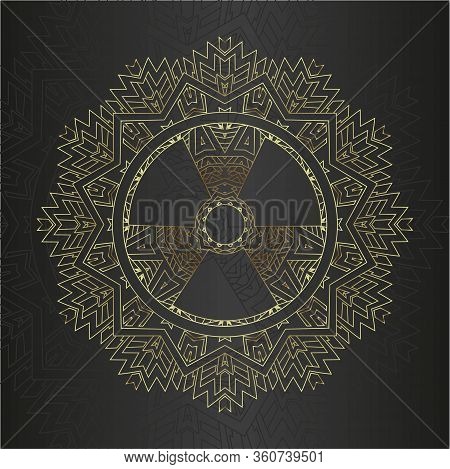 Signs Inscribed In Geometric Mandala Or Arabesque.