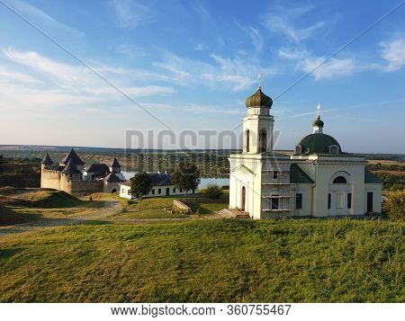 Beautiful view of The Khotyn Fortress. The most remarkable medieval landmark of  central Ukraine. Travelling across Ukraine.