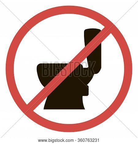 No Toilet Sign On White Background. Vector Illustration In Trendy Flat Style. Eps 10