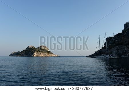 Marmaris,turkey - October 30, 2019:yachts In The Ciftlik Bay Of The Aegean Sea