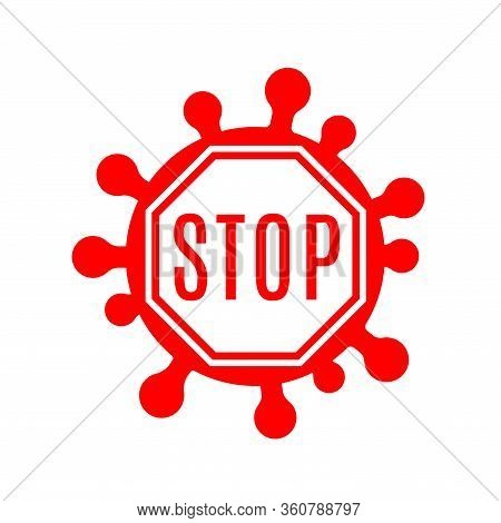 Coronavirus 2019-ncov. Corona Virus Icon. Red Sign Isolated On White Background. China Pathogen Resp