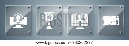 Set Portable Video Game Console, Create Account Screen, Award Cup And Create Account Screen. Square 