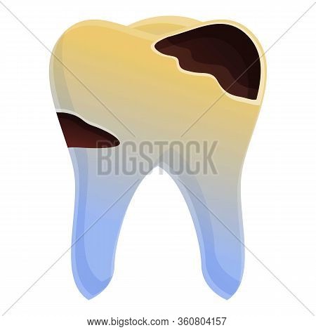 Tooth Decay Icon. Cartoon Of Tooth Decay Vector Icon For Web Design Isolated On White Background