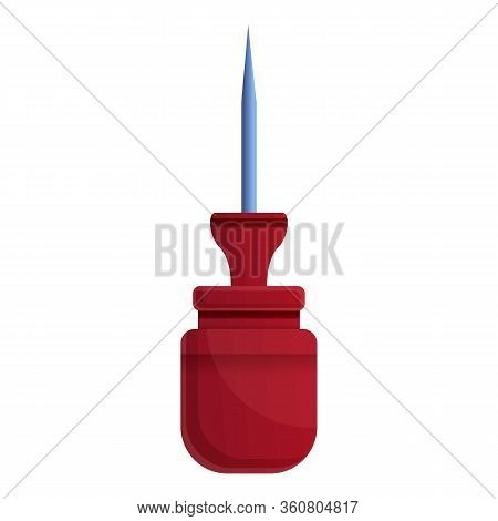 Wood Awl Handle Icon. Cartoon Of Wood Awl Handle Vector Icon For Web Design Isolated On White Backgr