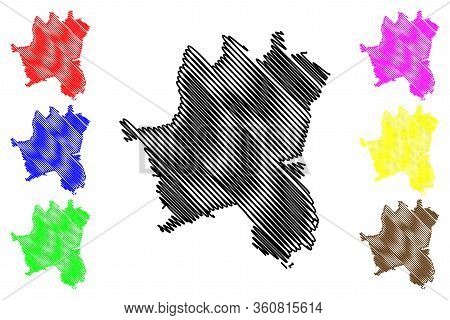 Katowice City (republic Of Poland, Silesian) Map Vector Illustration, Scribble Sketch City Of Katowi
