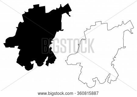 Simferopol City (ukraine, Republic Of Crimea, Crimean Peninsula, Russia, Russian Federation) Map Vec