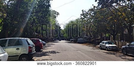 Empty Road On A Weekday In India Under Natin Wide Lockdown Due To Corona Virus Pandemic