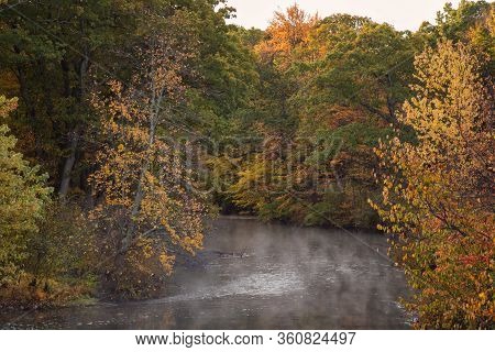 A Beautiful Morning Of Autumn In Framingham Massachusetts