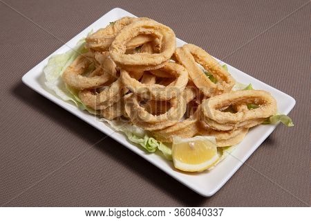 View Of A Typical Spanish Tapa, Calamares A La Plancha