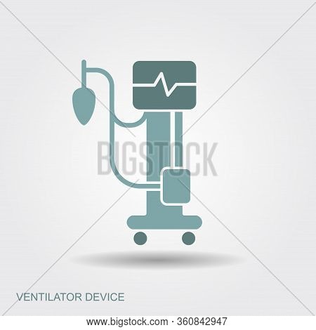 Medical Ventilator. Flat Medical Symbols With Shadow