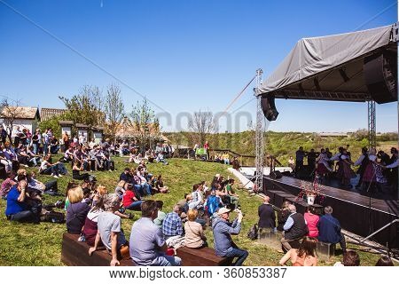 Holloko, Hungary - April 12, 2019: Easter Festival In The Folklore Village Of Holloko In Hungary.