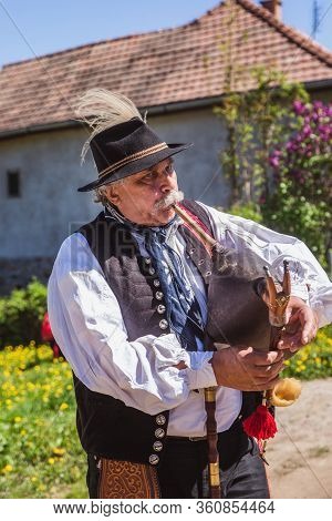 Holloko, Hungary - April 12, 2019: Easter Festival In The Folklore Village Of Holloko In Hungary. A 