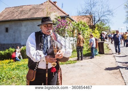 Holloko, Hungary - April 12, 2019: Easter Festival In The Folklore Village Of Holloko In Hungary. A 