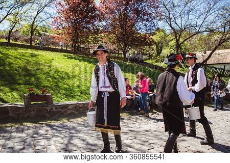 Holloko, Hungary - April 12, 2019: Easter Festival In The Folklore Village Of Holloko In Hungary. Gu