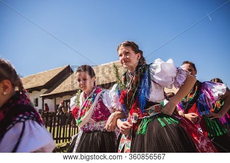 Holloko, Hungary - April 12, 2019: Easter Festival In The Folklore Village Of Holloko In Hungary. Gi