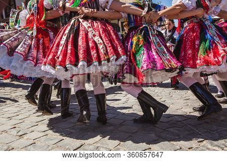 Holloko, Hungary - April 12, 2019: Easter Festival In The Folklore Village Of Holloko Traditional Gi