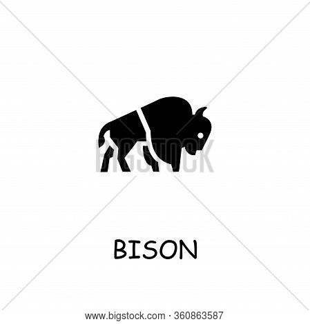 Bison Flat Vector Icon. Hand Drawn Style Design Illustrations.