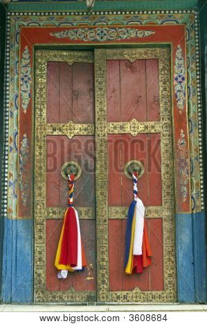 Tibet stylu klasztor drzwi