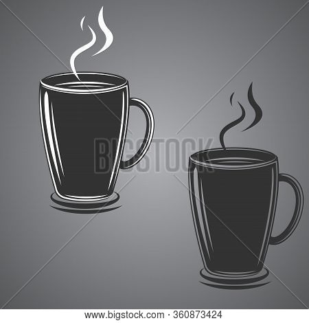 Cup Of Cofee Vector Illustration. Porcelain Mug With Hot Tea Picture. Cofee Cup