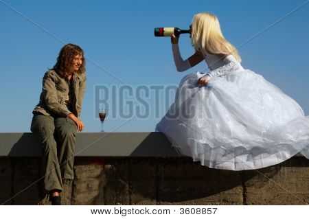 Panna młoda z butelki