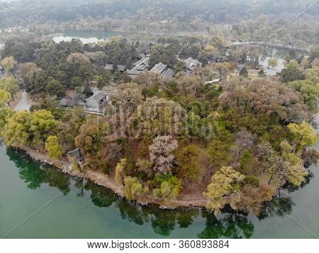 Aerial View Little Pavilions Next The Lake Inside The Imperial Summer Palace Of The Mountain Resort 