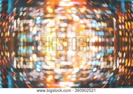 Blurred Abstract Bokeh Background Of San Francisco City Lights At Night